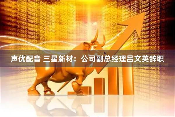 声优配音 三星新材：公司副总经理吕文英辞职