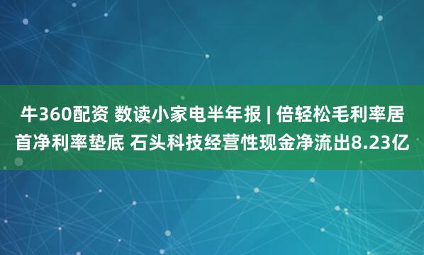牛360配资 数读小家电半年报 | 倍轻松毛利率居首净利率垫底 石头科技经营性现金净流出8.23亿