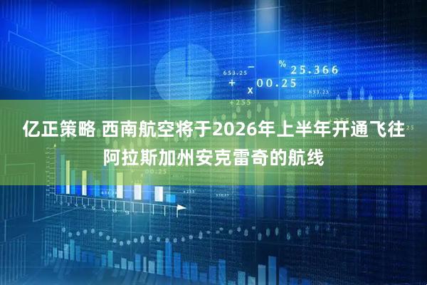 亿正策略 西南航空将于2026年上半年开通飞往阿拉斯加州安克雷奇的航线