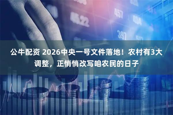 公牛配资 2026中央一号文件落地！农村有3大调整，正悄悄改写咱农民的日子
