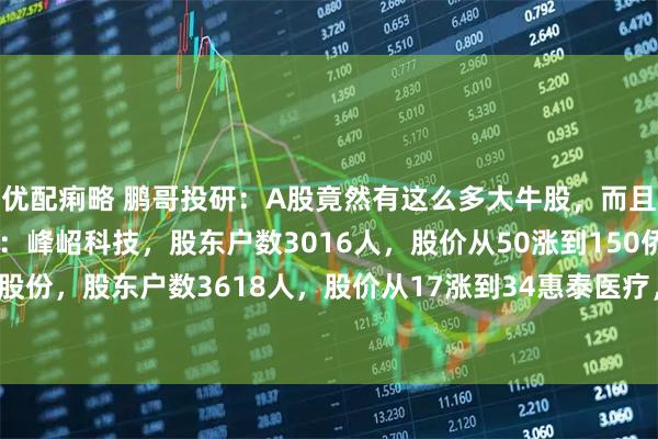 优配痢略 鹏哥投研：A股竟然有这么多大牛股，而且都具有一个相似的特点：峰岹科技，股东户数3016人，股价从50涨到150侨源股份，股东户数3618人，股价从17涨到34惠泰医疗，股东户数3995人，股价从